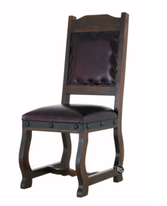 Grand Hacienda Leather Herradura Chair-Walnut Finish