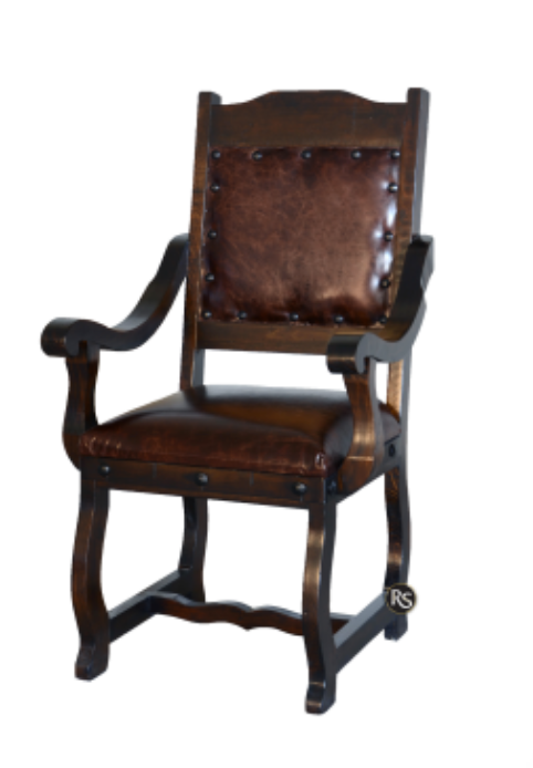 Gran Hacienda Leather Herradura Armchair-Walnut Finish