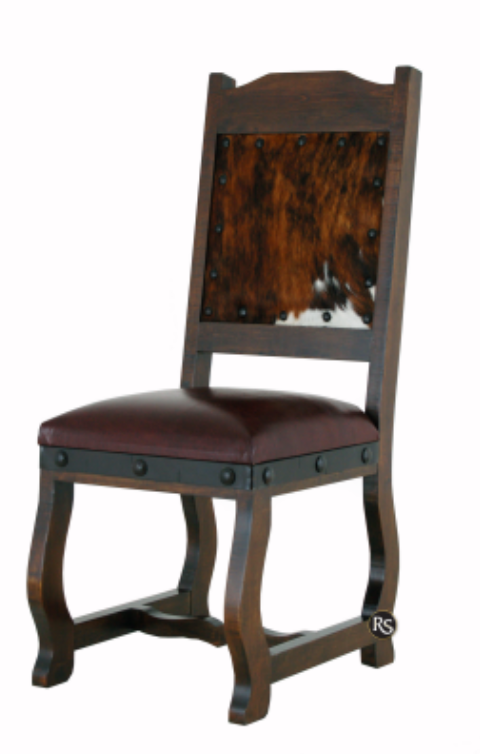 Grand Hacienda Cowhide Herradura Chair-Pictured in Walnut Finish