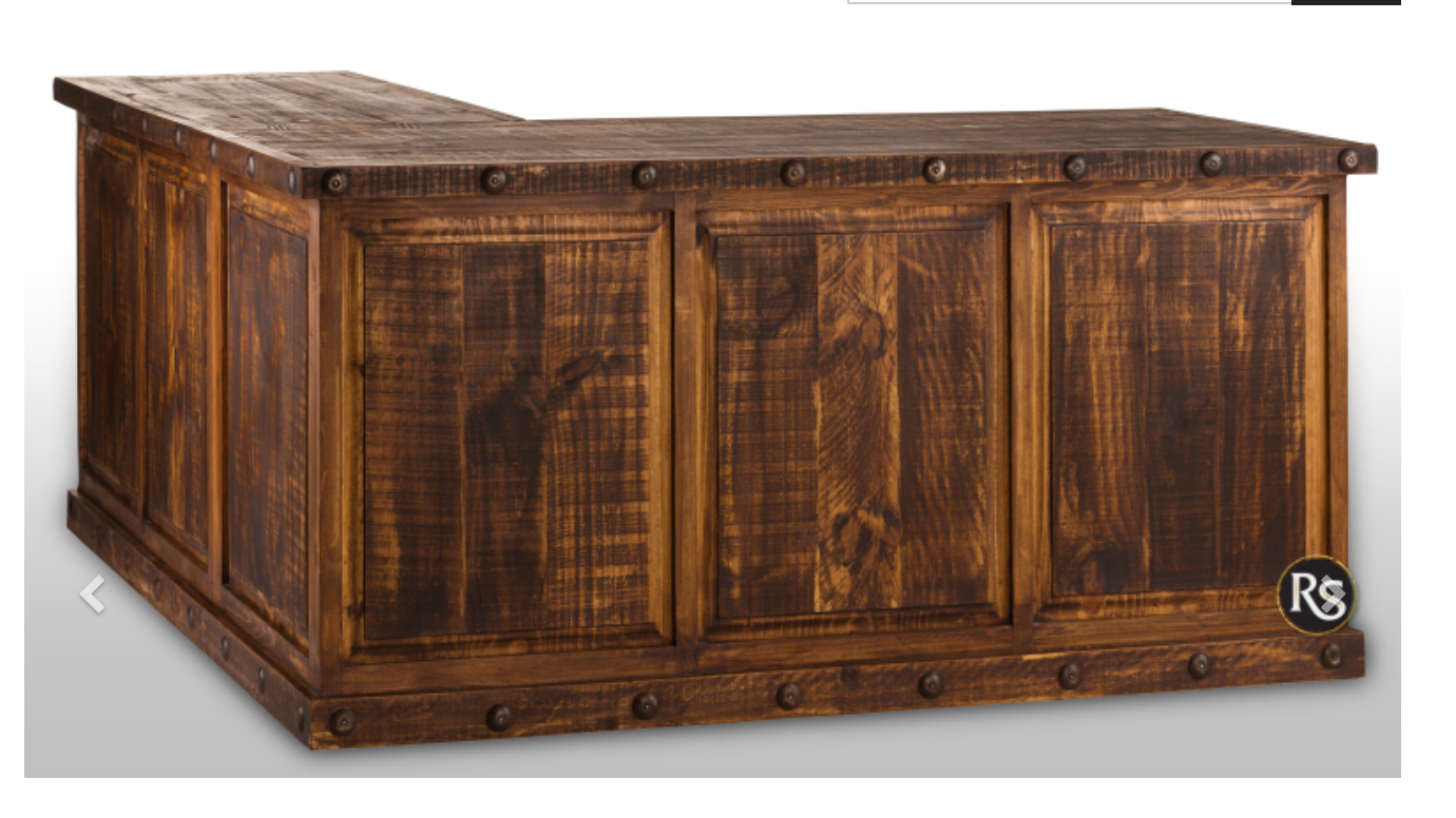 Rustic Taos Desk Right Return-Dark Finish