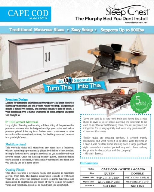 Cape Cod Murphy Bed