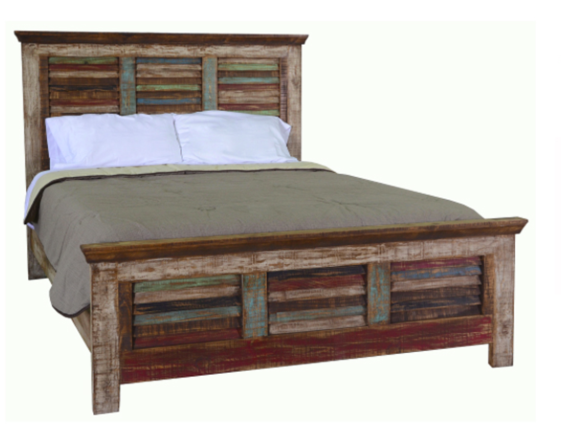 Linea Cabana Queen Size Bed-Multicolor Finish