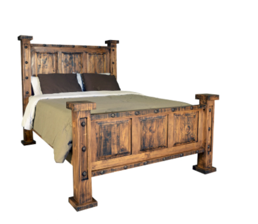 RUSTIC OASIS QUEEN SIZE BEDROOM SET WITH 2 NIGHTSTANDS AND 8 DRAWER DRESSER