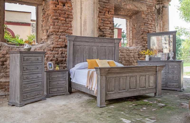 1020 Terra King Size Bed in Gray Finish