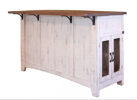 Pueblo Kitchen Island in White Finish