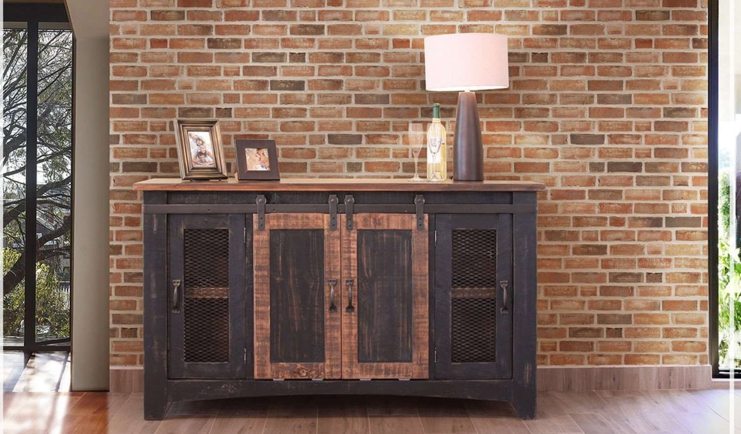 60&#39;&#39; Pueblo TV Stand in the Black Finish
