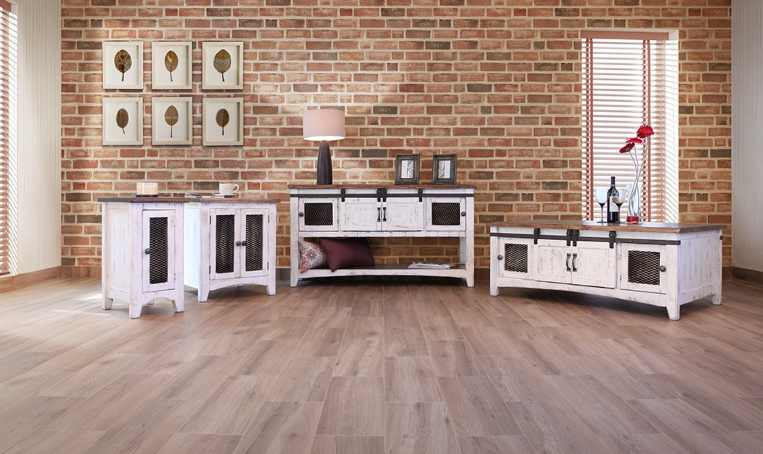 360 Pueblo White Coffee Table with 2 End Tables