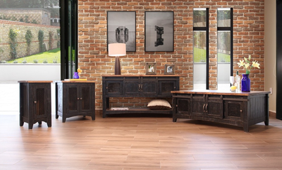 370 Pueblo Black Coffee Table with 2 End Tables