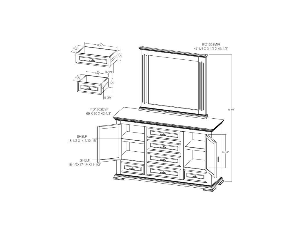 Desire 6 Drawer &amp; 2 Door Dresser