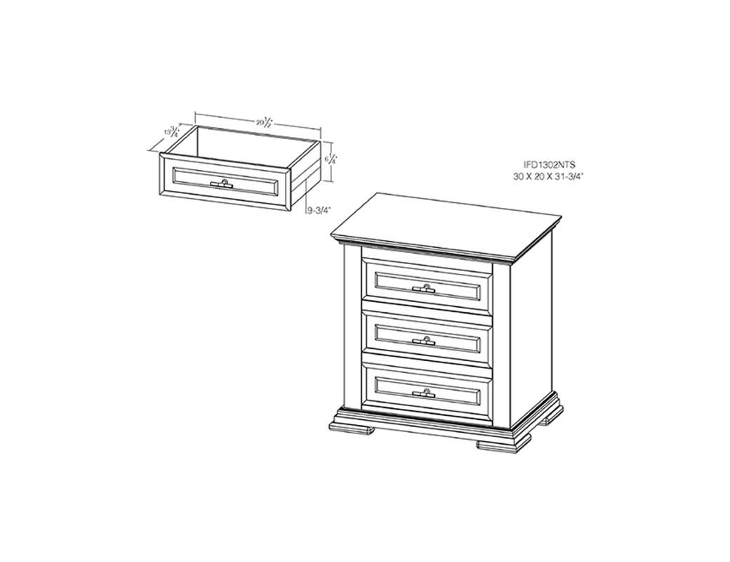 DESIRE 3 Drawer Nightstand