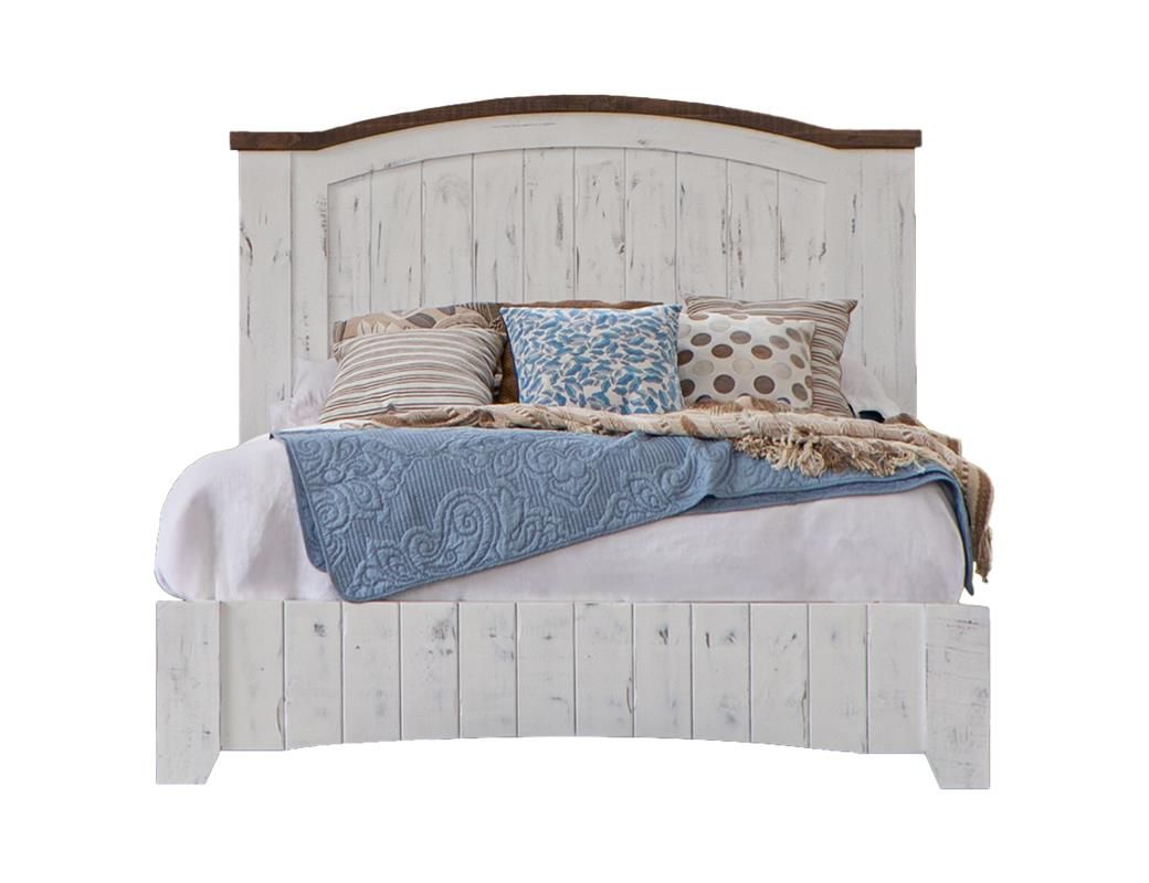 KING PUEBLO WHITE EASTERN KING BEDROOM SET WITH 2 NIGHTSTANDS &amp; 6 DRAWER DRESSER