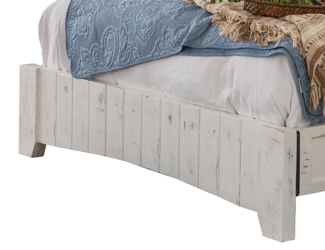 KING PUEBLO WHITE EASTERN KING BEDROOM SET WITH 2 NIGHTSTANDS &amp; 6 DRAWER DRESSER