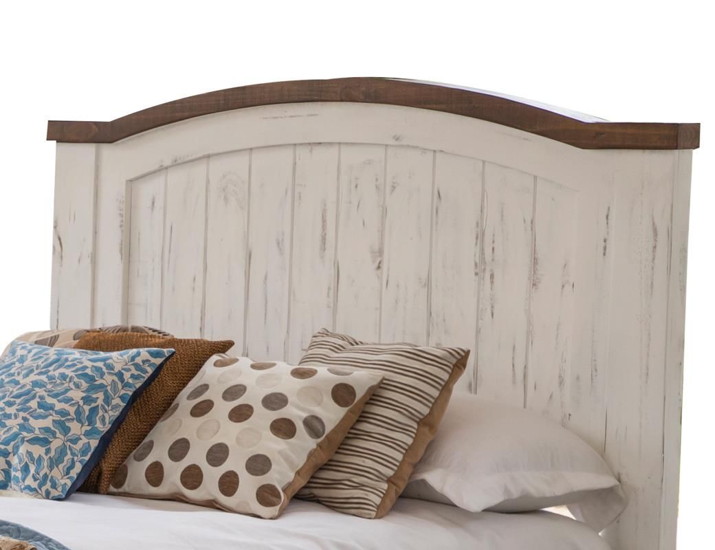 KING PUEBLO WHITE EASTERN KING BEDROOM SET WITH 2 NIGHTSTANDS &amp; 6 DRAWER DRESSER