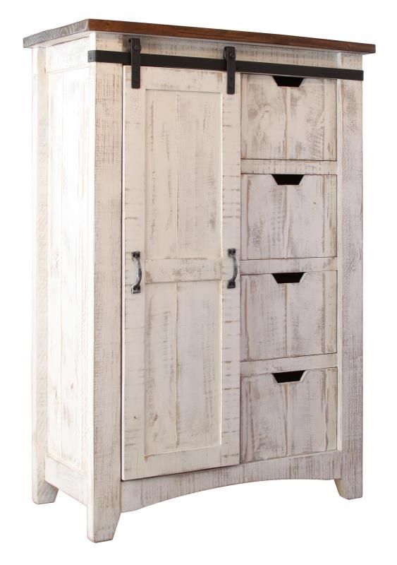 PUEBLO WHITE 4 DOOR CHEST