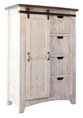 PUEBLO WHITE 4 DOOR CHEST