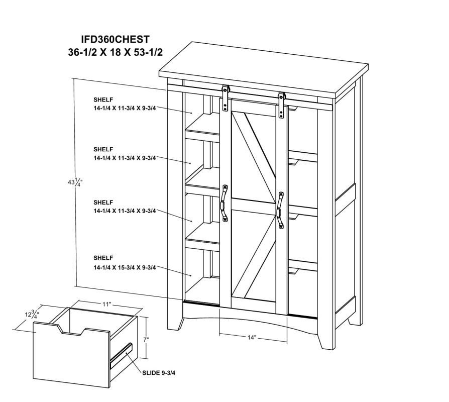 PUEBLO WHITE 4 DOOR CHEST