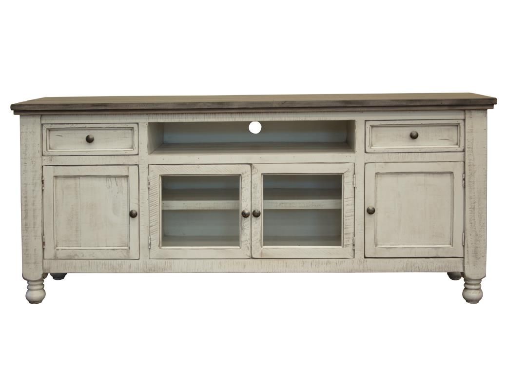 STONE 2 DRAWER 4 DOORS 80&#39;&#39; TV STAND