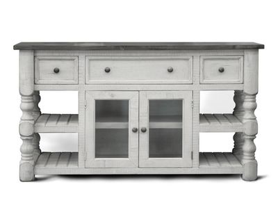 STONE 3 DRAWER 2 GLASS DOOR 60&#39;&#39; TV STAND