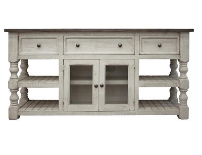 STONE 3 DRAWER 2 GLASS DOOR 70&#39;&#39; TV STAND
