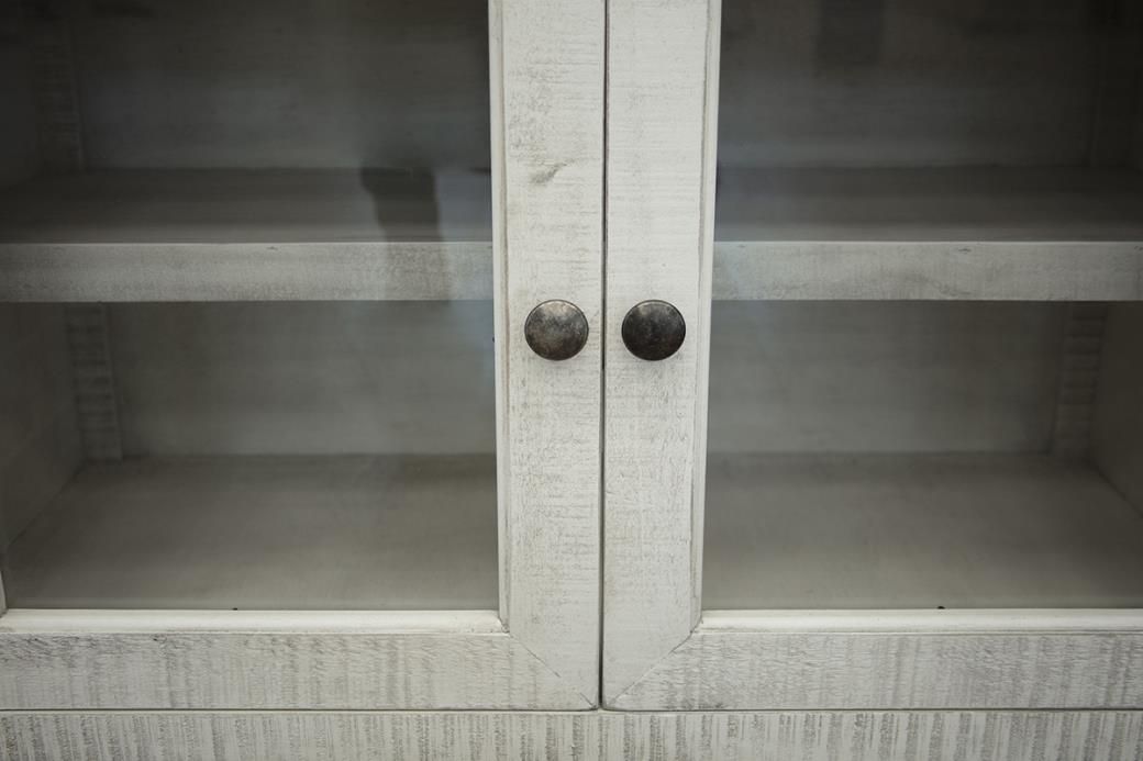 STONE 4 DRAWER 2 GLASS DOOR 80&#39;&#39; TV STAND