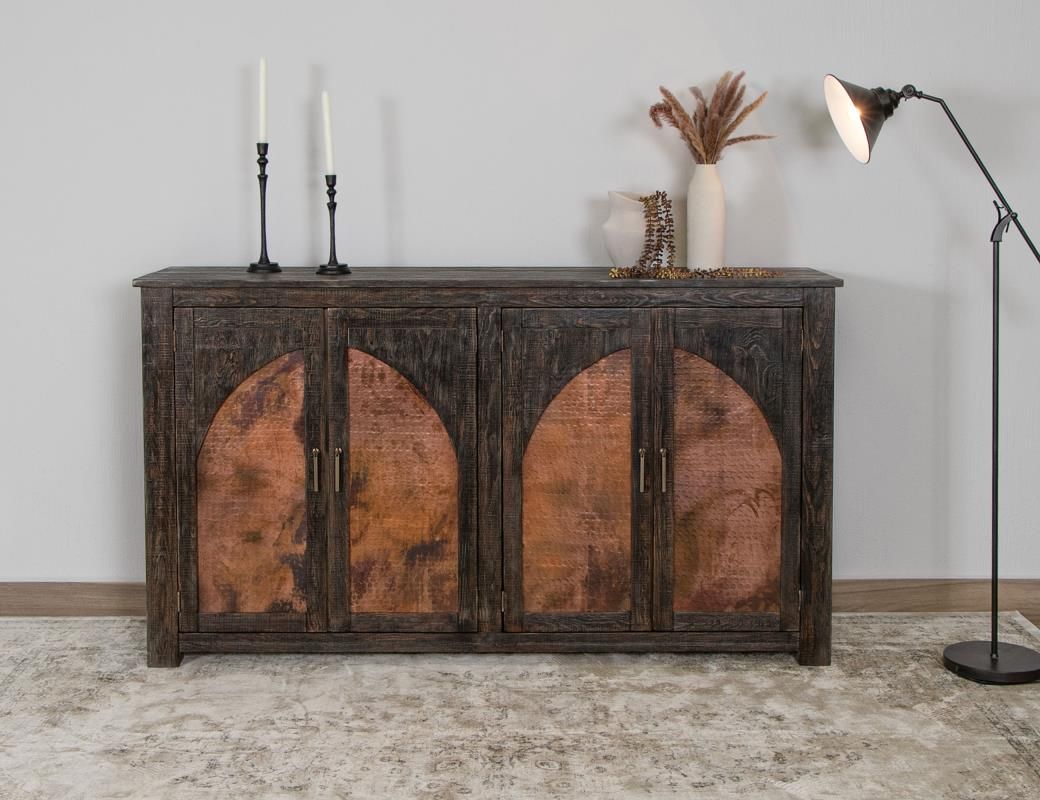 BLACKBURN 4 COPPER-PANELED DOOR CONSOLE