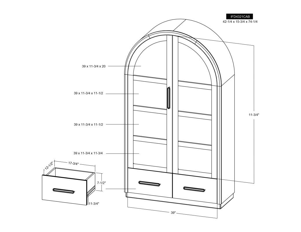 BALAM 2 DRAWER &amp; 2 GLASS DOOR