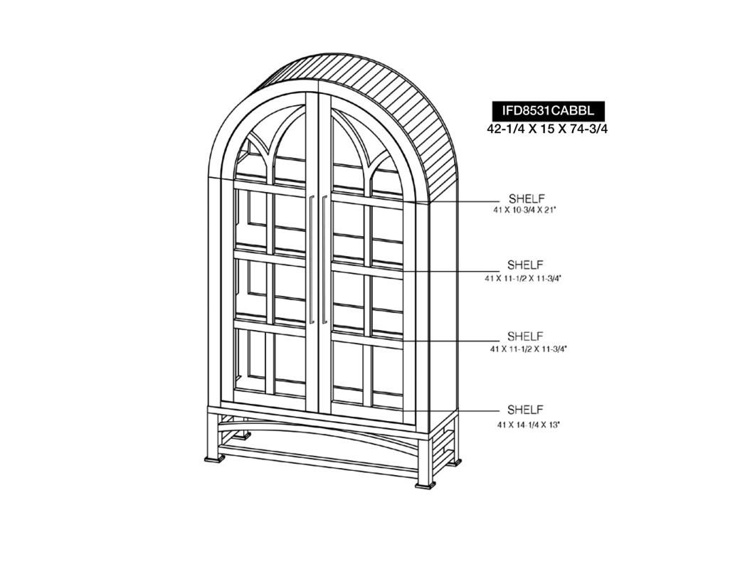 OBSIDIAN 2 GLASS DOORE CABINET
