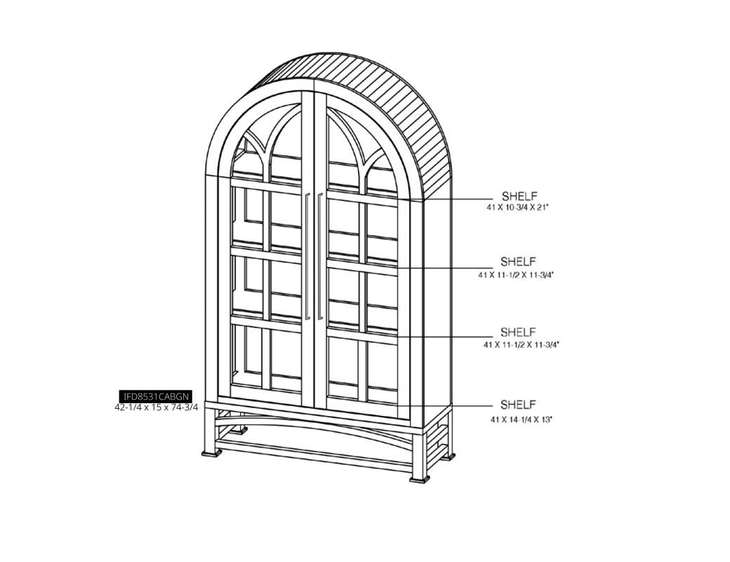 OBSIDIAN 2 GLASS DOORE CABINET