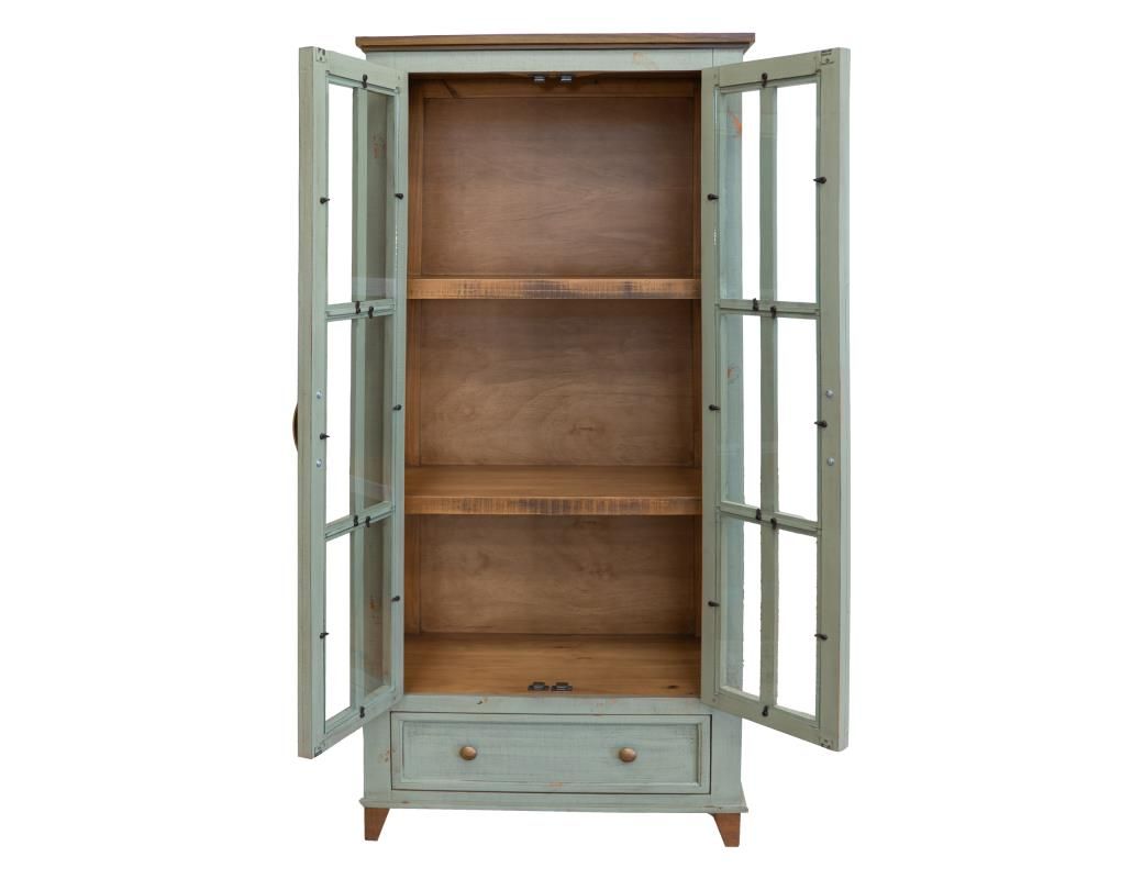 TOSCANA 1 DRAWER 2 GLASS DOORS CABINET