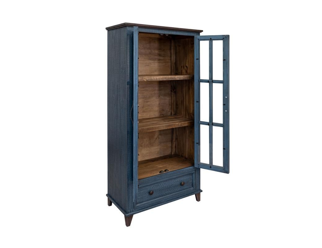 TOSCANA 1 DRAWER 2 GLASS DOORS CABINET