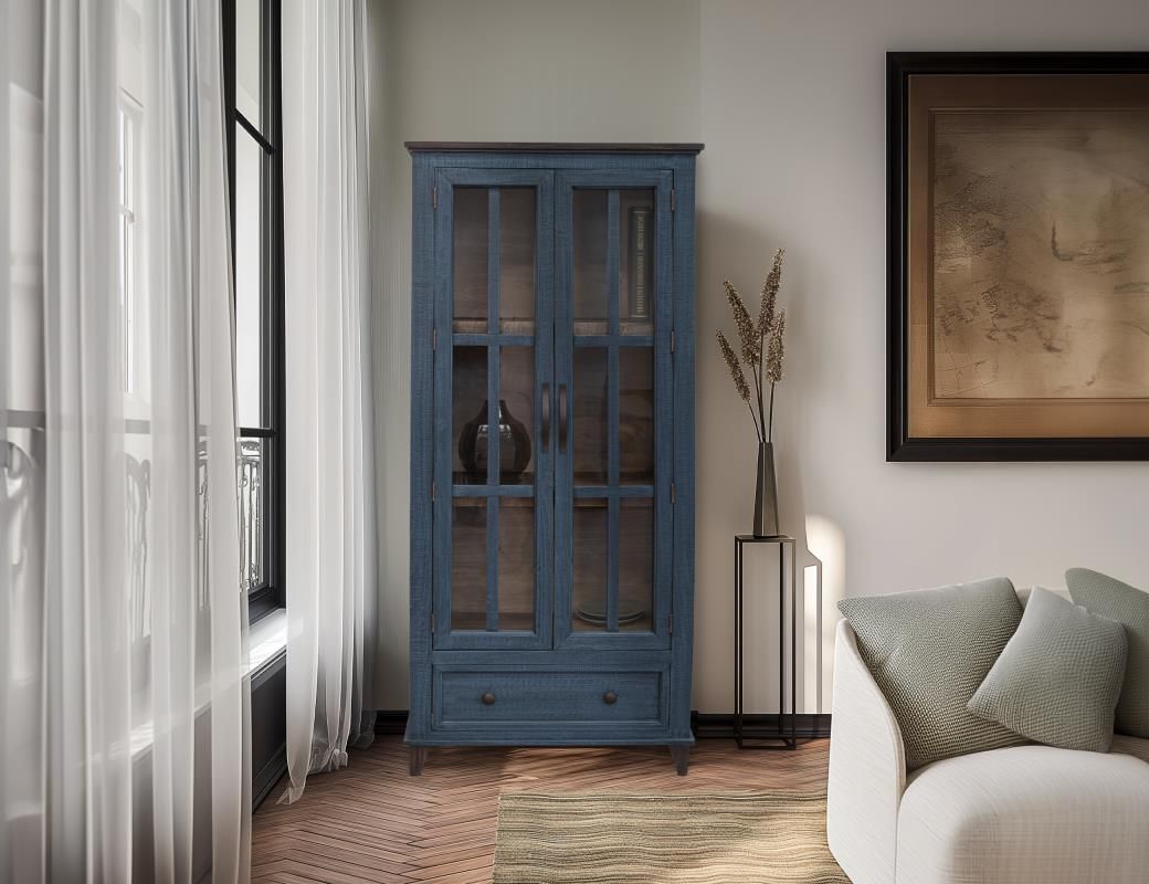 TOSCANA 1 DRAWER 2 GLASS DOORS CABINET