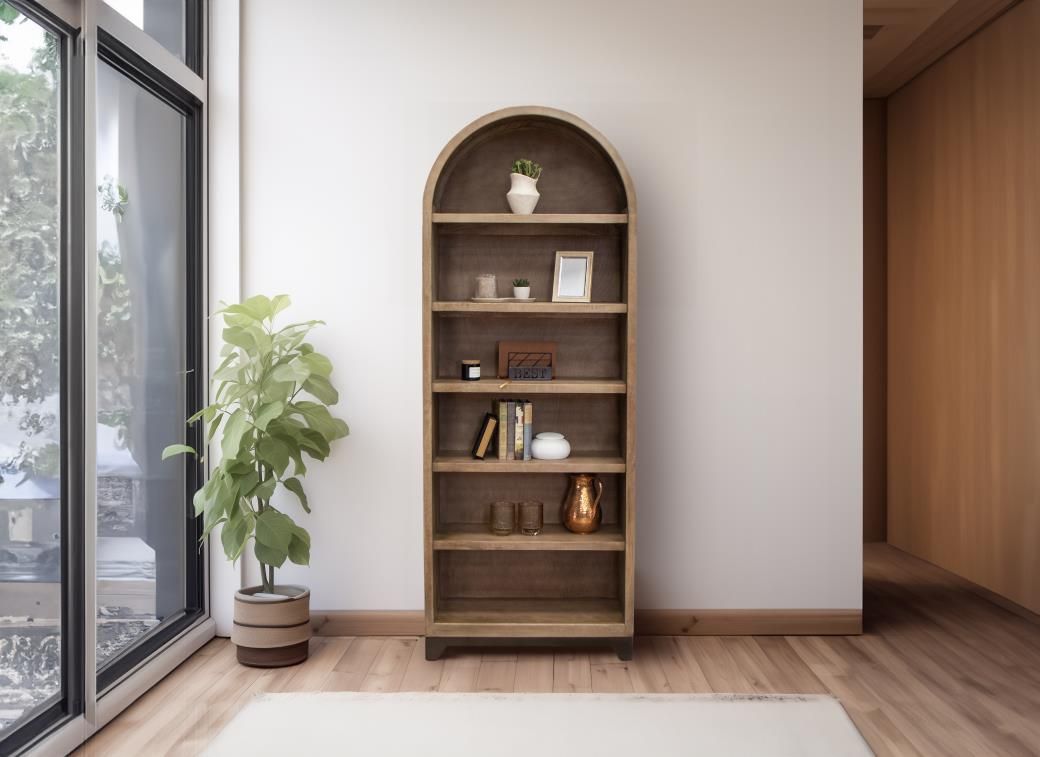 NATURAL PAROTA 6 SHELVES BOOKCASE