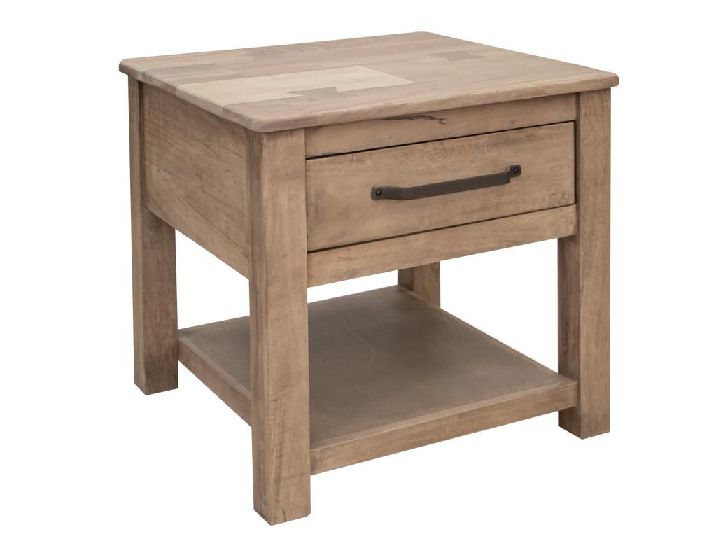 NATURAL PAROTA 1 DRAWER END TABLE