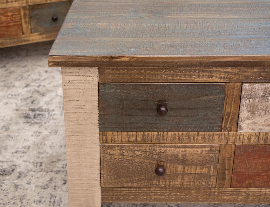 ANTIQUE 8 DRAWERS &amp; LIFT TOP COFFEE TABLE