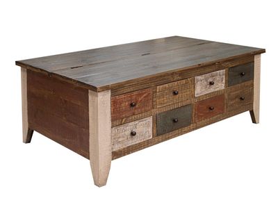 ANTIQUE 8 DRAWERS &amp; LIFT TOP COFFEE TABLE