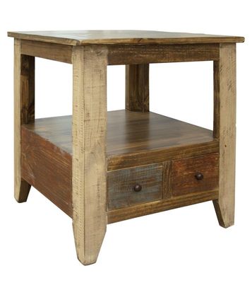 ANTIQUE 2 DRAWER END TABLE