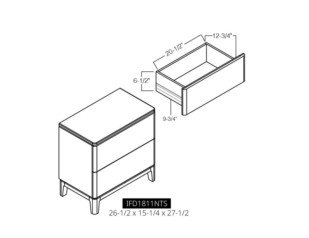 SANTA ROSA 2 DRAWER NIGHTAND