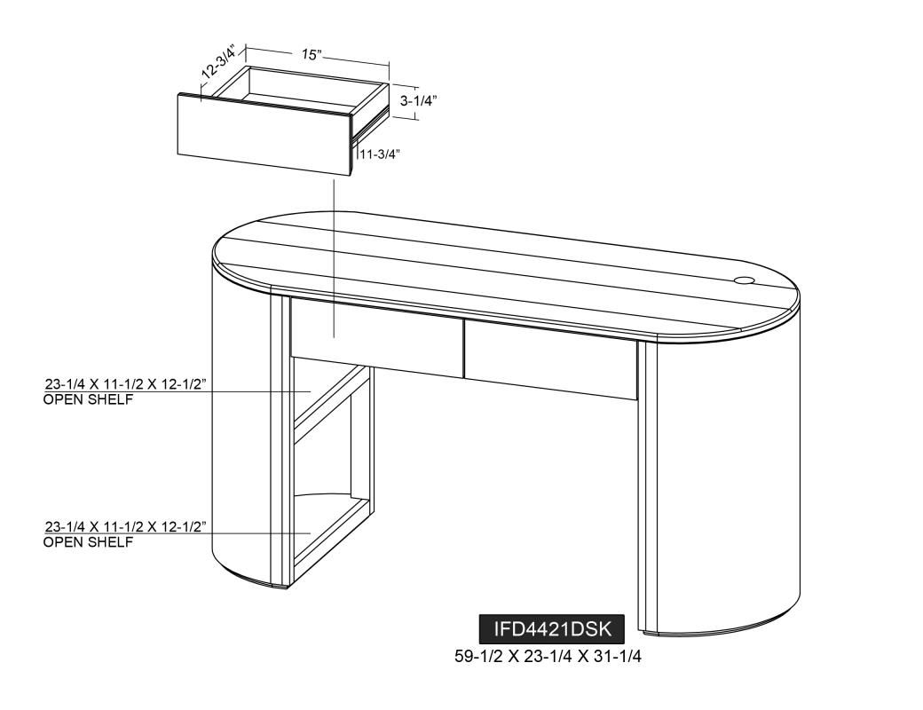 BALAM 2 DRAWER DESK