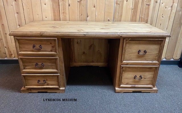 EXECUTIVE DESK WITH CARVED STAR MEDIUM FINISH