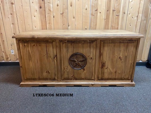 EXECUTIVE DESK WITH CARVED STAR MEDIUM FINISH