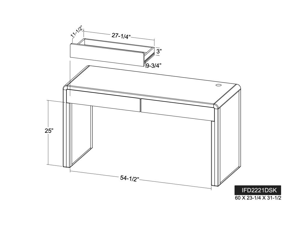 TAMESIS 2 DRAWER DESK