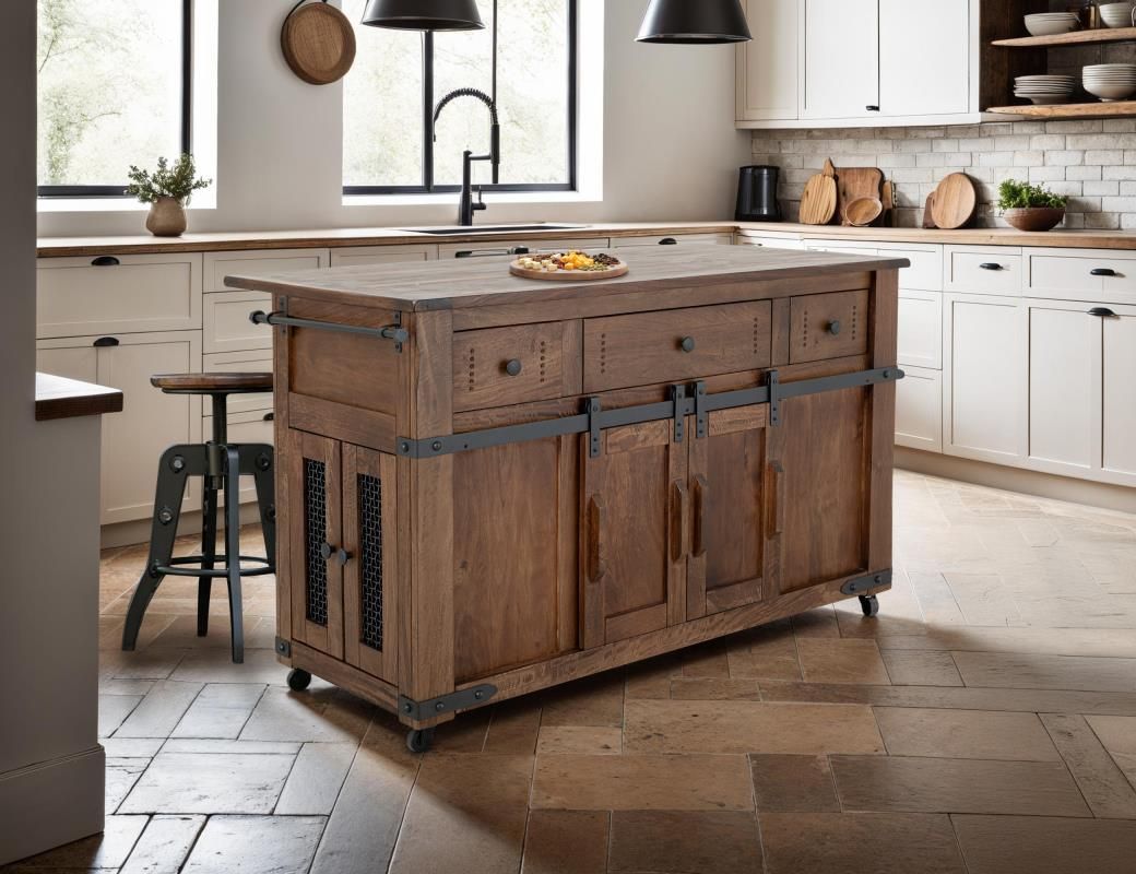 PAROTA 3 DRAWER 4 DOORS 2 SLIDING DOORS KITCHEN ISLAND