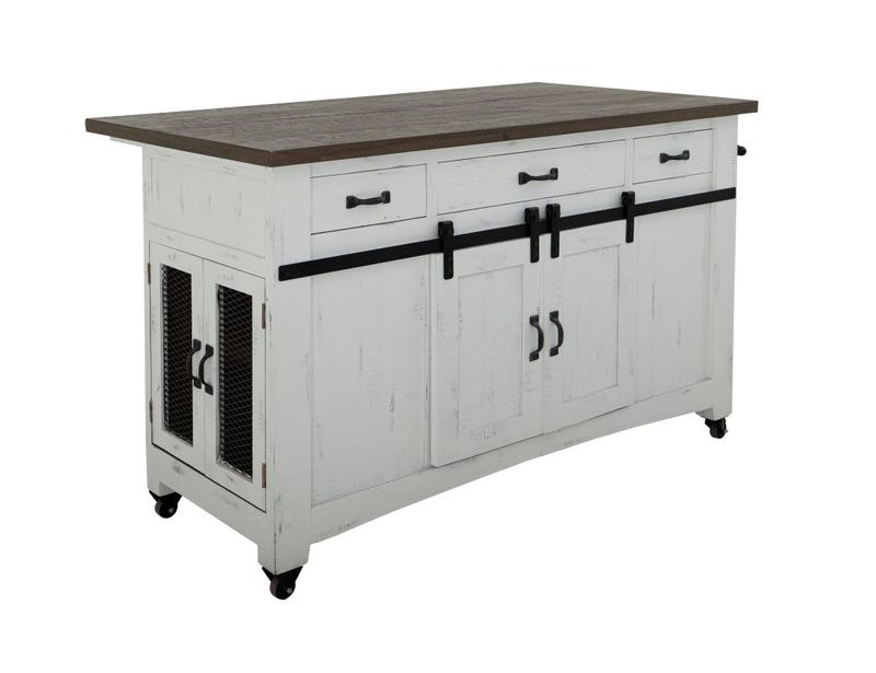 PUEBLO 3 DRAWER 2 SLIDING DOORS 4 MES DOORS KITCHEN ISLAND