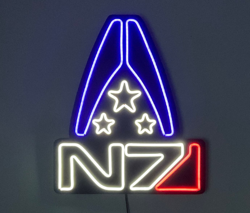 Mass Effect N7 LED neon sign