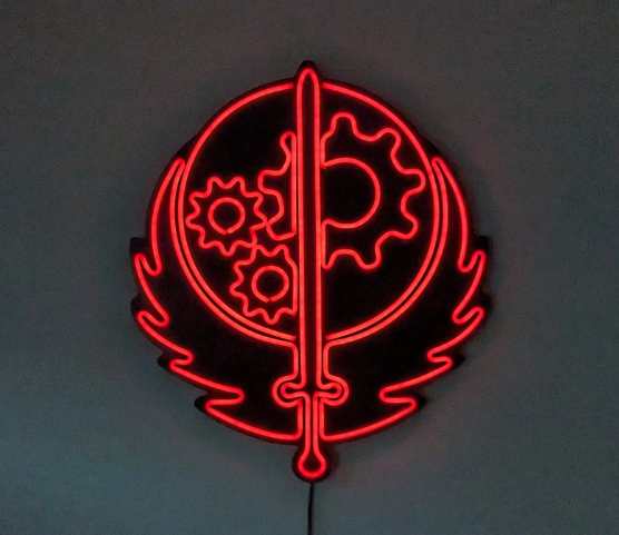 Fallout Brotherhood of Steel LED neon sign