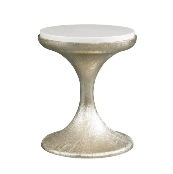 Chair Side Round Table Hickory White