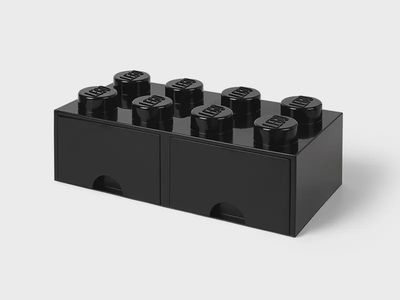 LEGO opbergsteen/lade met 8 noppen Zwart