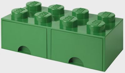 LEGO opbergsteen/lade met 8 noppen Groen