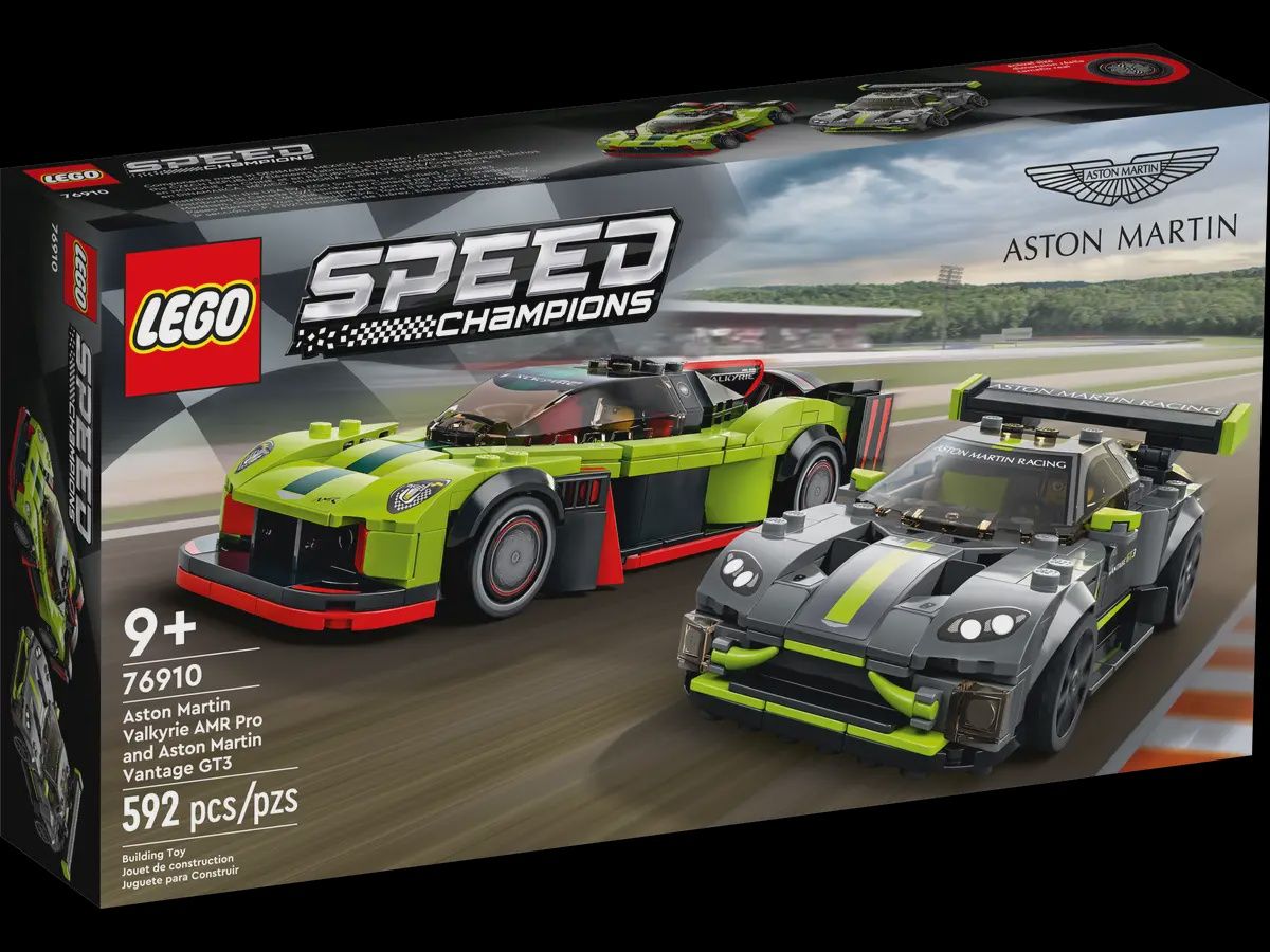 LEGO Speed Champions Aston Martin Valkyrie AMR Pro en Aston Martin Vantage GT3 76910