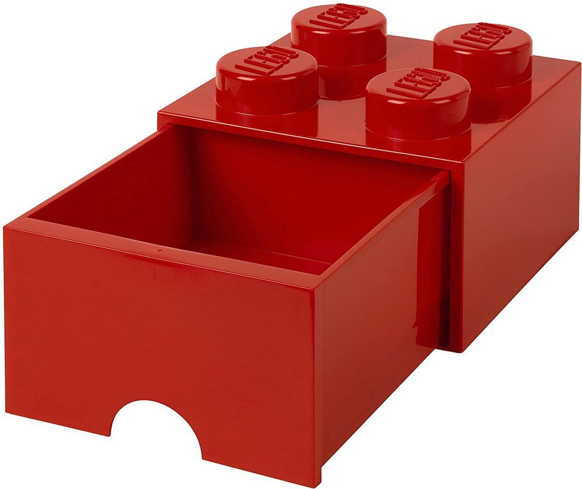LEGO opbergsteen/lade met 4 noppen Rood